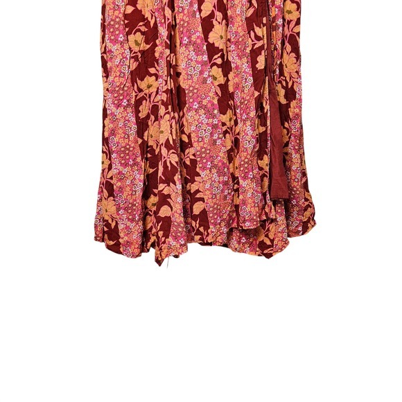 Free People Tilda Wrap Floral Maxi Dress Peach Gypsy Boho Womens Large NWT‎ - Picture 4 of 8